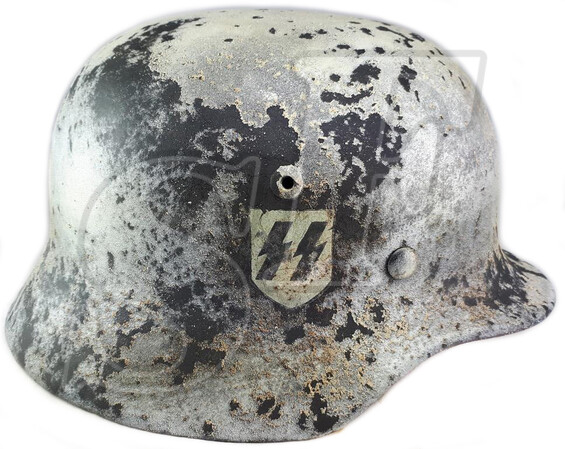 Winter camo helmet M35, Waffen SS / Restoration
