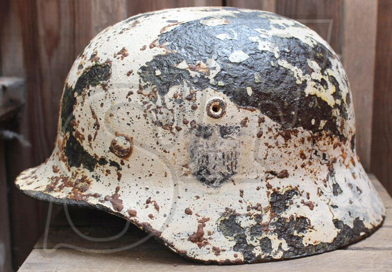 Winter camo Wehrmacht helmet M40 / from Tver