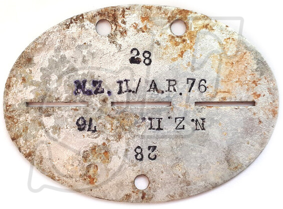 Dogtag N.Z.II./A.R.76 / from Stalingrad