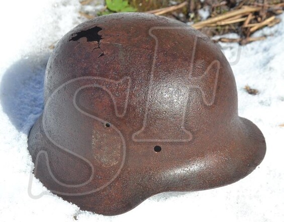 German helmet M42 Waffen SS from Courland Pocket [Kurland-Kessel]