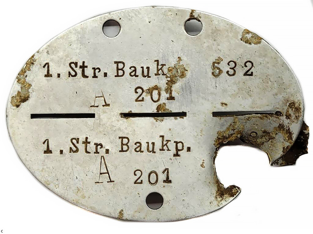 German Dogtag 1 Str.Baukp. 532 / from Konigsberg