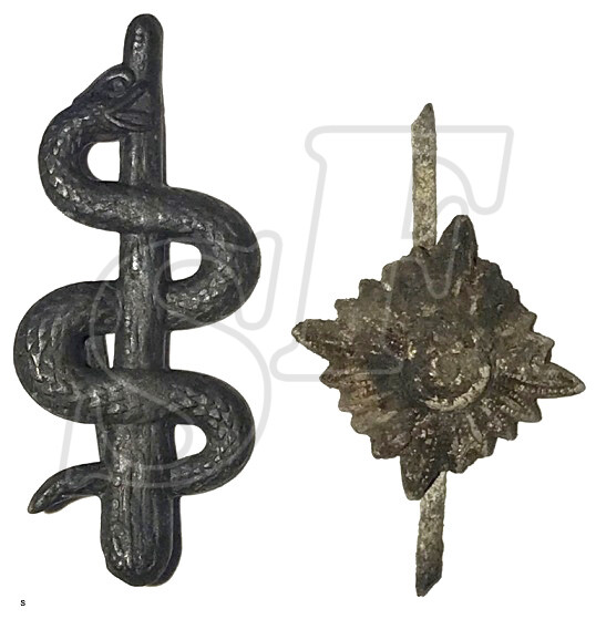 Encryption and rhombus from a shoulder board of the physician / from Stalingrad