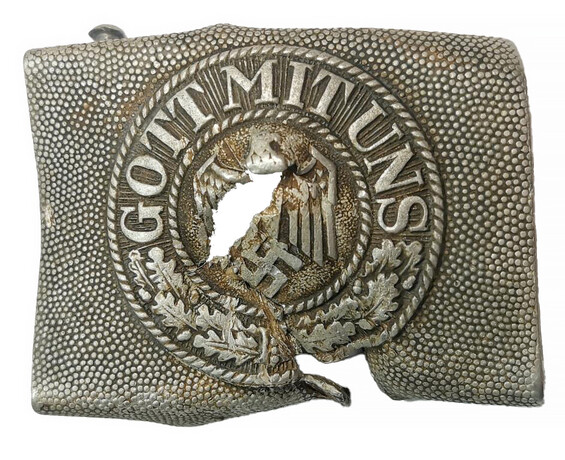 Damaged Heer belt Buckle "Gott mit Uns" / from Smolensk