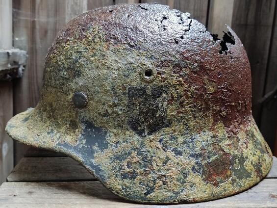 Winter Camo Wehrmacht helmet M40 / from Novgorod