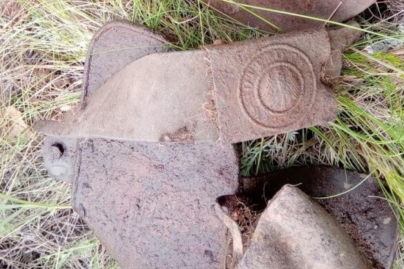 Weimar Republic buckle “Gott mit Uns” / from Stalingrad