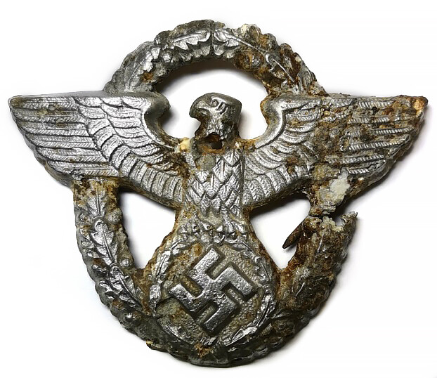 Nazi police officer visor cap eagle / from Konigsberg