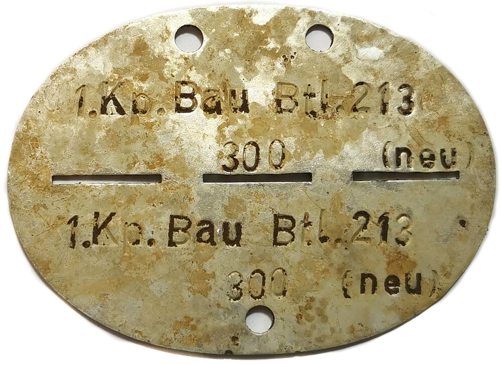 German dogtag 1.Kp.Bau.Btl.213 / from Bobruysk