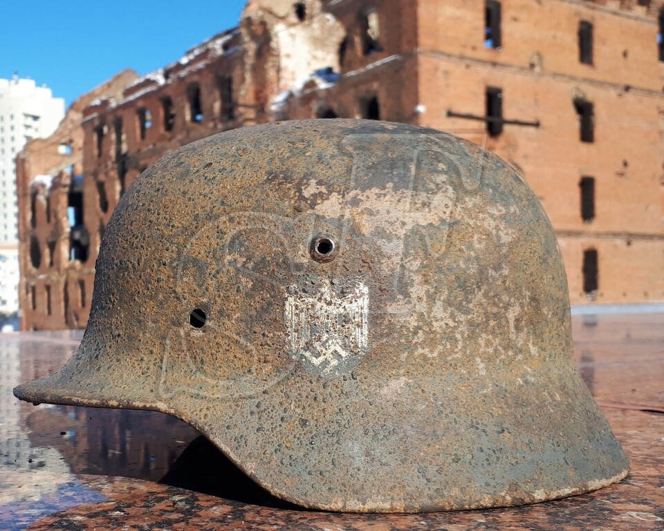 German helmet M35 from village Gorkovskiy
