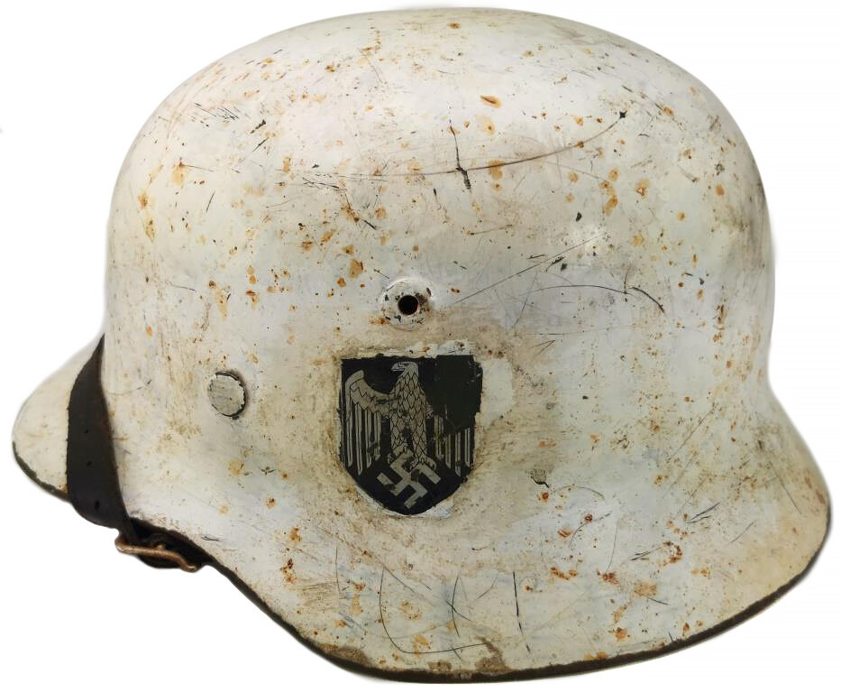 Restored Winter camo German helmet M40, Wehrmacht