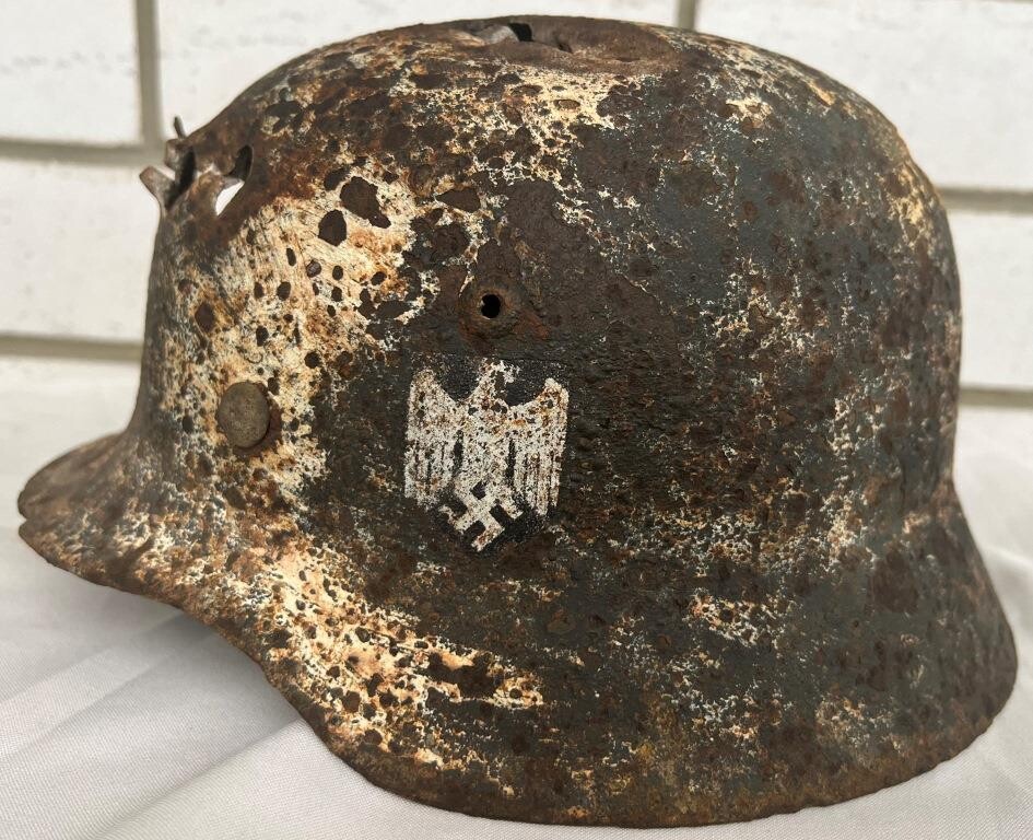 Winter camo helmet M35 DD / from Stalingrad