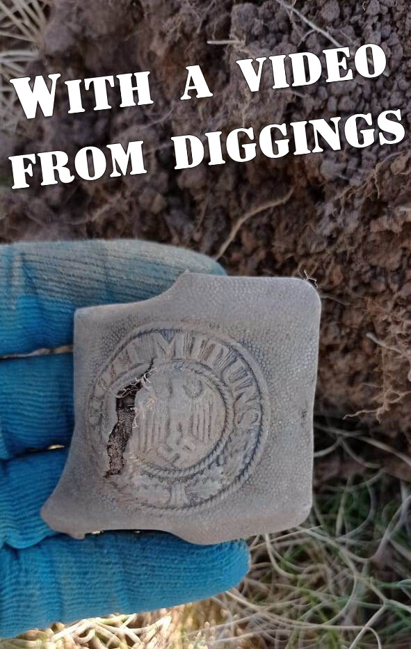 Aluminum Wehrmacht belt buckle “Gott mit Uns” / from Stalingrad
