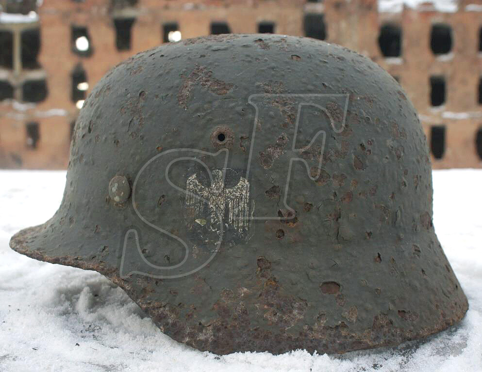 German helmet M35, Wehrmacht / from Stalingrad