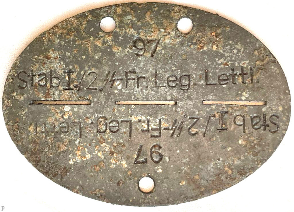 German dogtag Stab I / 2 SS-Fr.Leg.Lettl