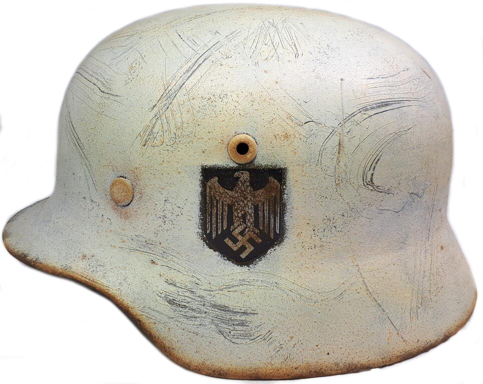 Winter camo Wehrmacht helmet M35 DD / Restoration