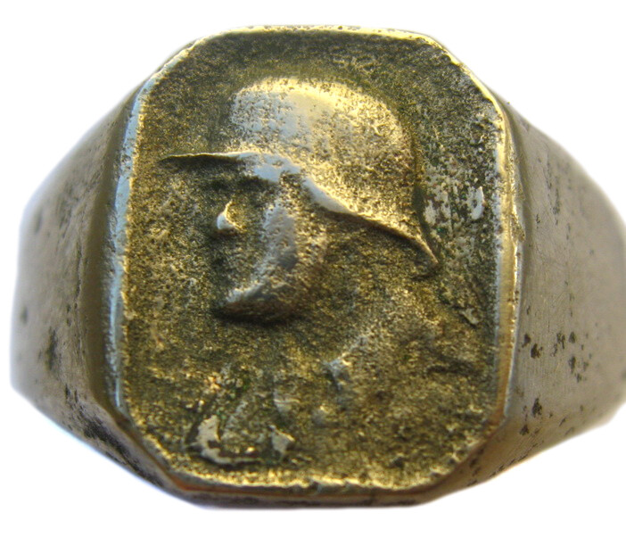 Ring “German soldier in helmet” / from Kursk