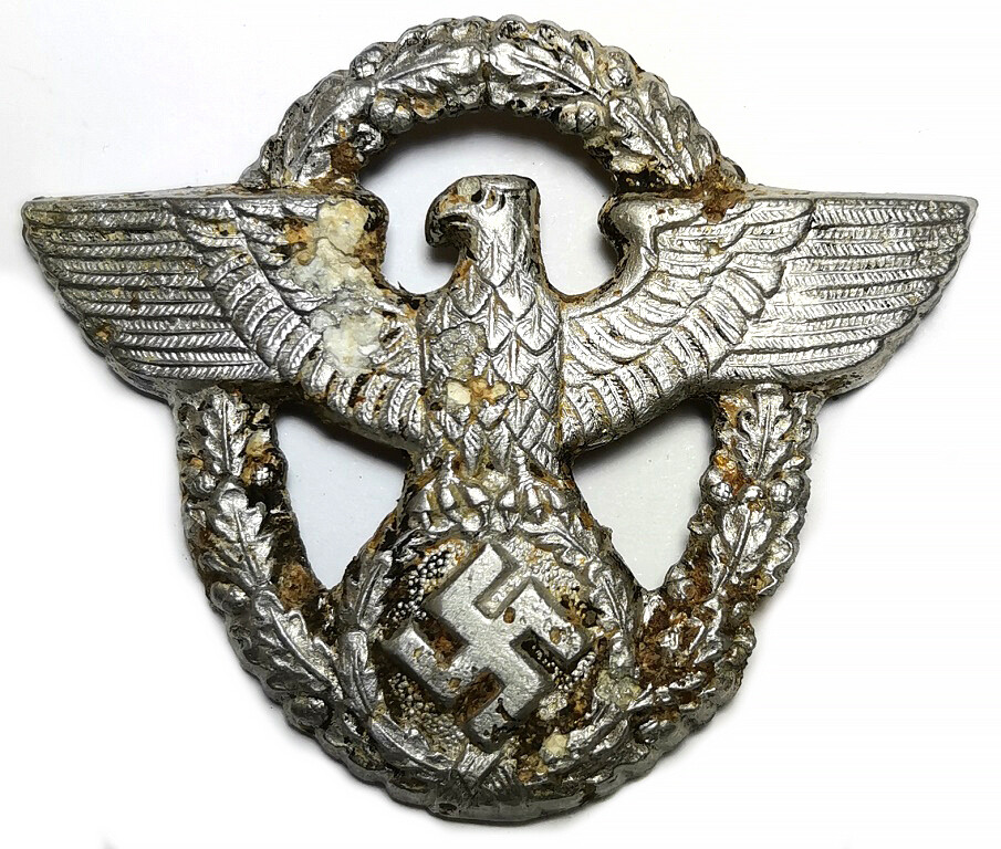 Nazi police officer visor cap eagle / from Konigsberg