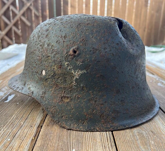 German helmet M42 / from Staraya Russa