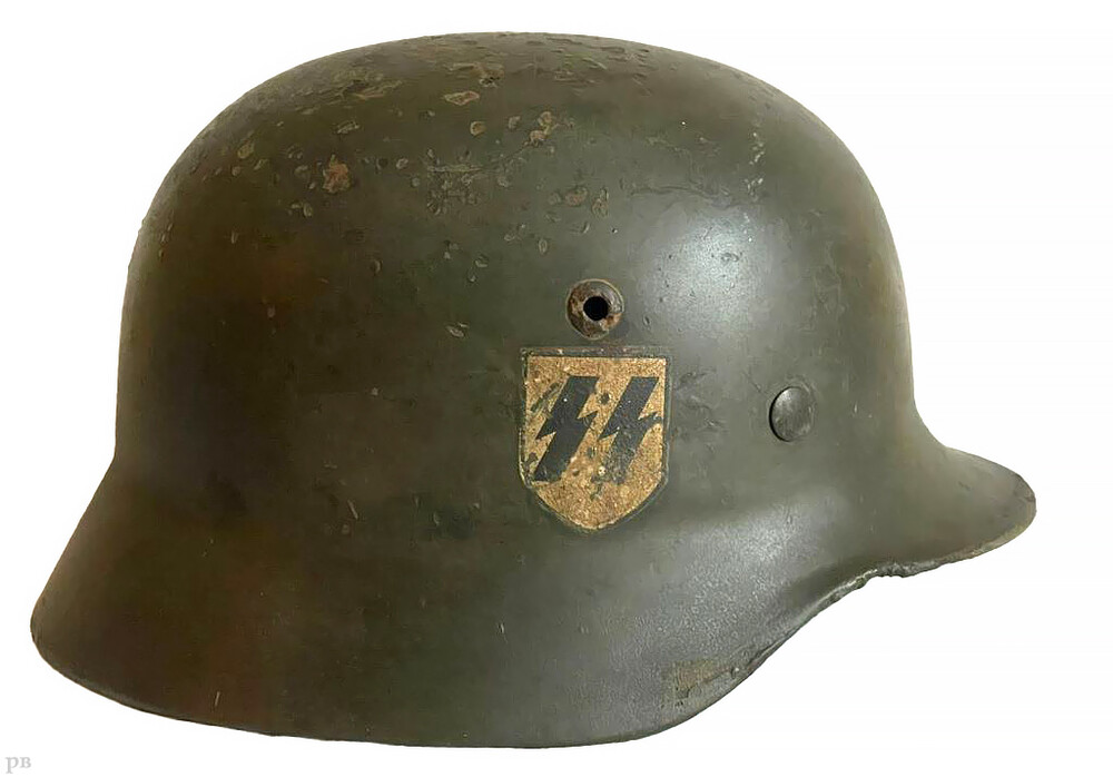 Waffen SS helmet M35 DD (SS Mountain Division Nord) / from Karelia