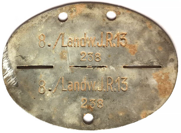 German dogtag 8./Landw.J.R.13
