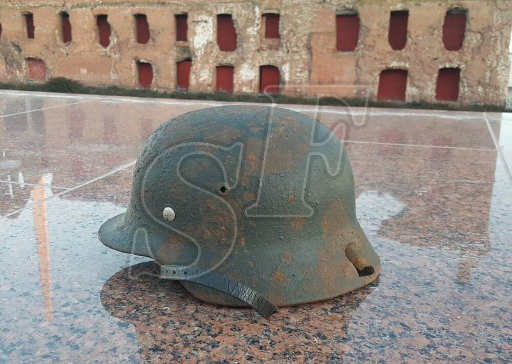 German helmet M40 from village of Noviy Rogachik