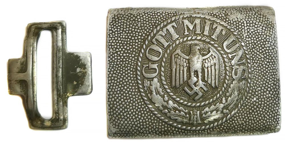 Aluminum Wehrmacht belt buckle “Gott mit Uns” / from Insterburg