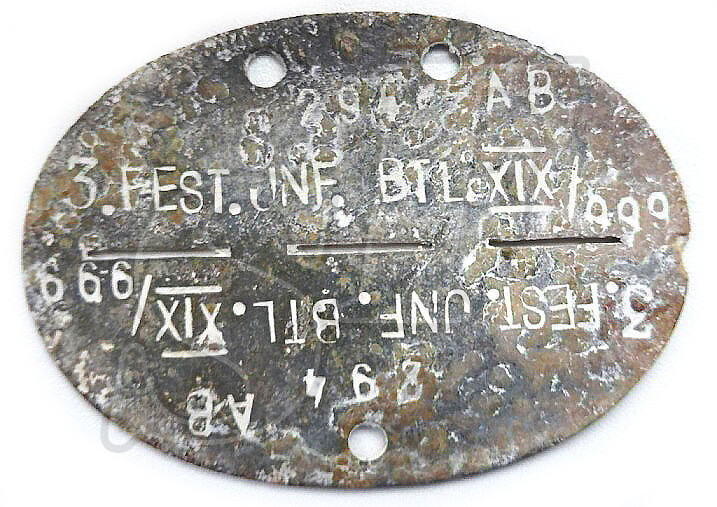 Dog tag 3.FEST.JNF.BTL XIX / Stalingrad