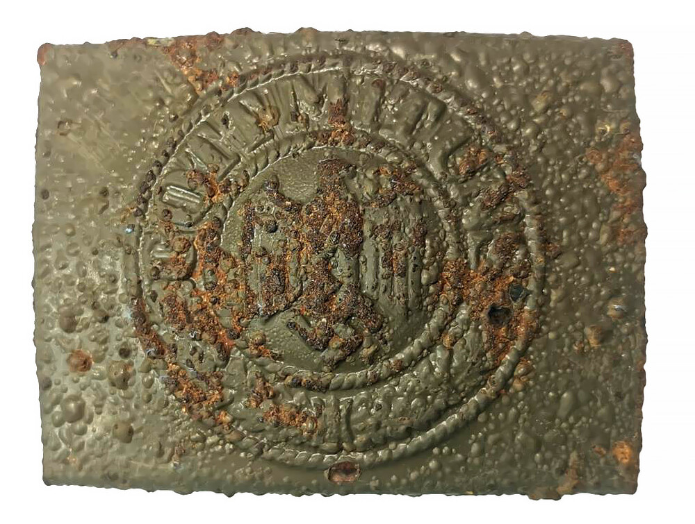 Iron Wehrmacht belt buckle "Gott mit Uns" / from Stalingrad