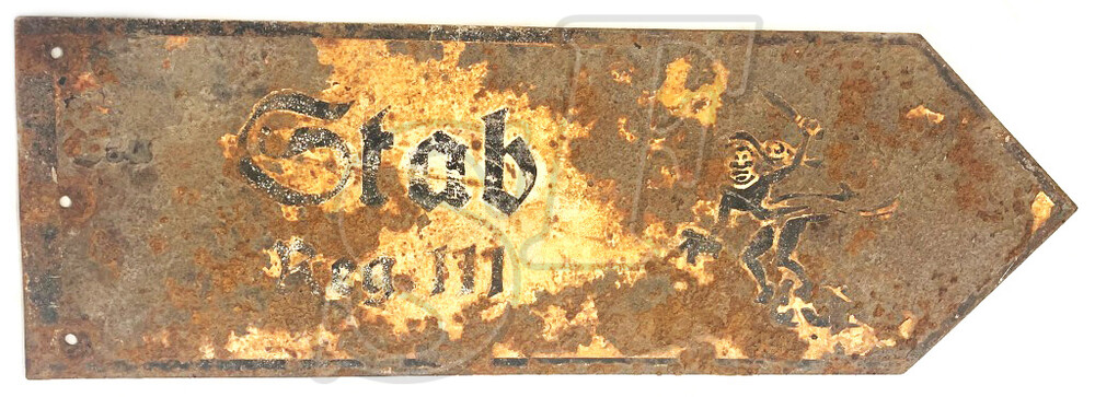 Road sign of 11th Panzer Division (Ghost Division) / from Stalingrad