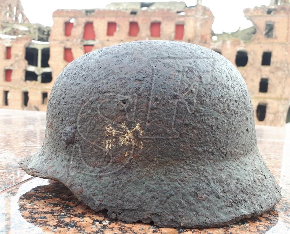 German helmet M40 from village of Rossoshka