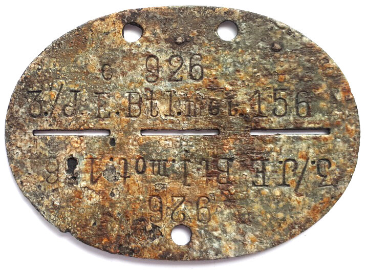 German dogtag 3.J.E.Btl.mot.156 / from Stalingrad