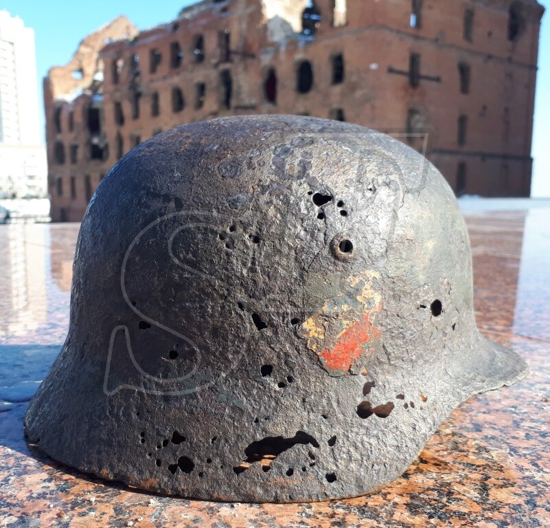 German steel helmet M35 from Kotelnikovo (Stalingrad region)