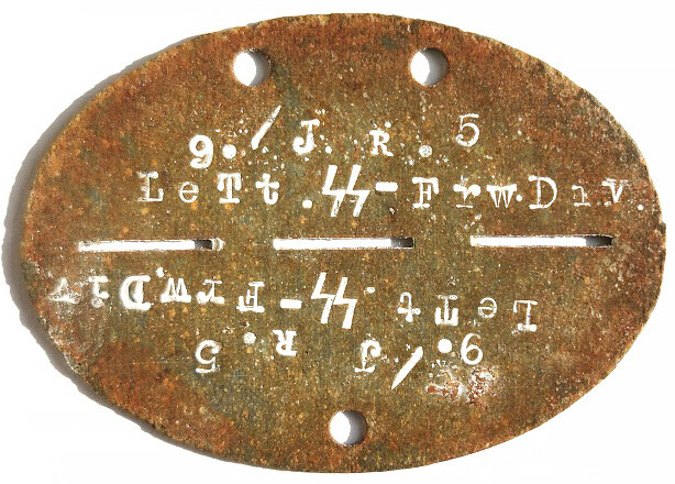 Waffen-ss dogtag 9./J.R. t Lett.ss-frw.div
