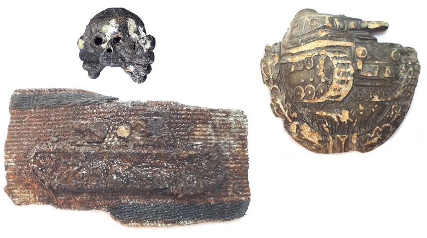 Tank Destruction Badge, Panzer collar tab skull, Panzer badge / from Stalingrad
