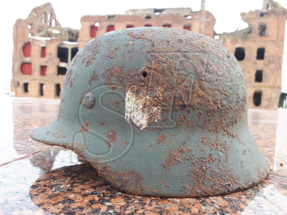 German helmet M40 from village of Ezhovka