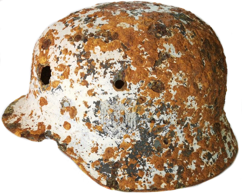 Winter Camo Wehrmacht helmet M35 / from Stalingrad