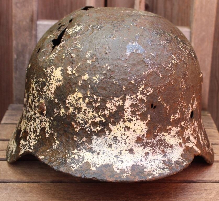 Winter camo German helmet M40 / from Novgorod