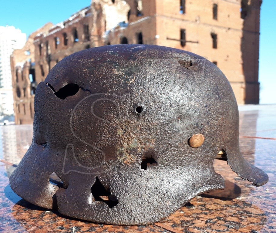 German helmet M35 from airfield Gumrak
