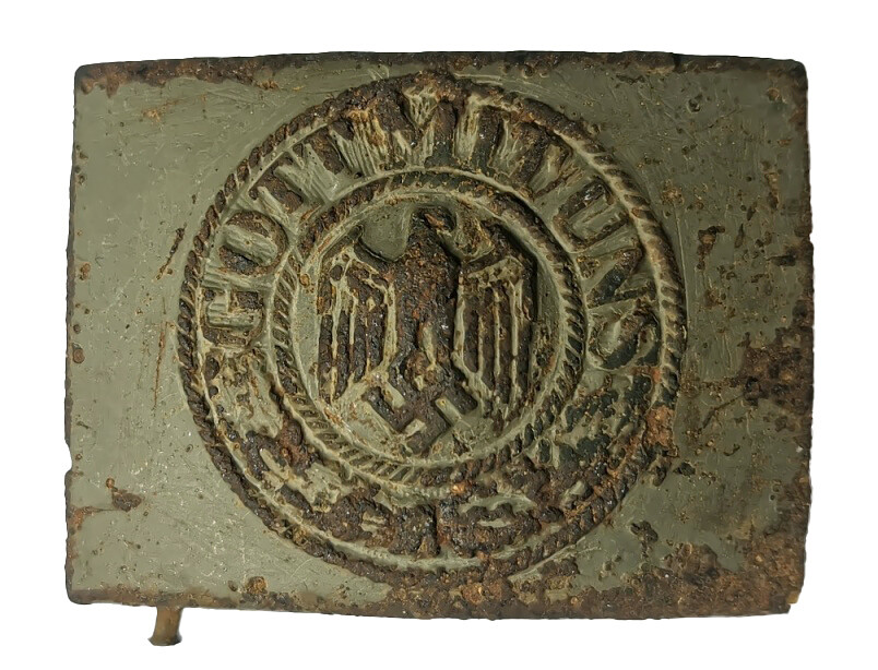 Iron Wehrmacht belt buckle "Gott mit Uns" / from Stalingrad