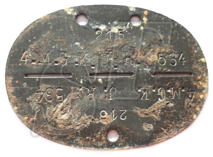 Dog tag 4.M.G.K. J.R. 534 / Stalingrad
