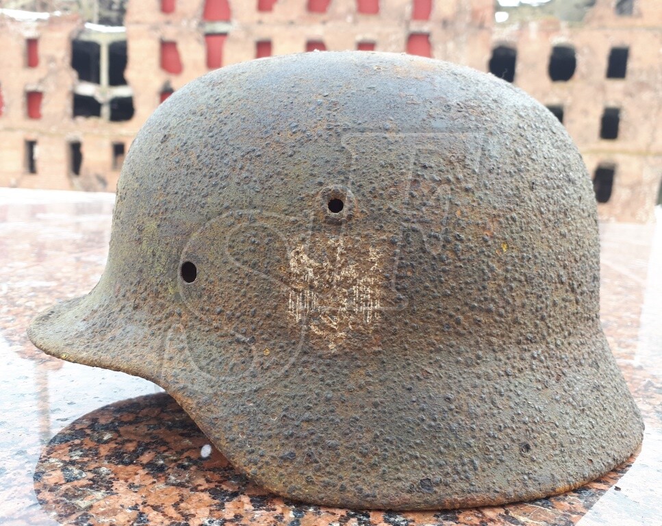 German steel helmet M40 from airfield Gumrak