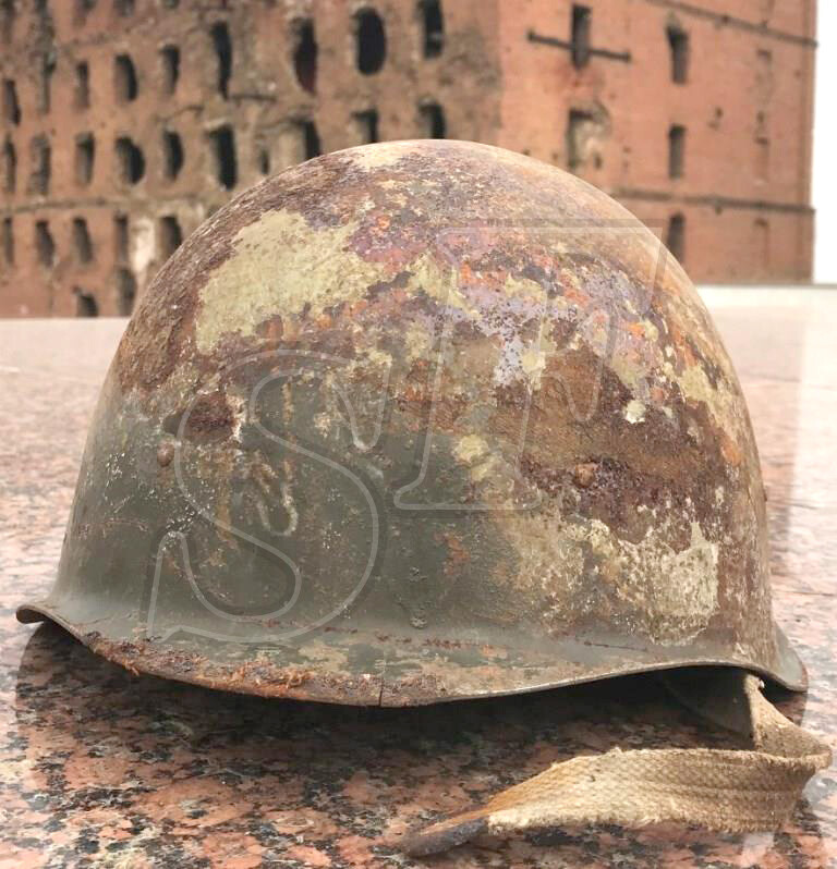 Soviet helmet SSh-40 from Krasny Oktyabr (Stalingrad steel plant)