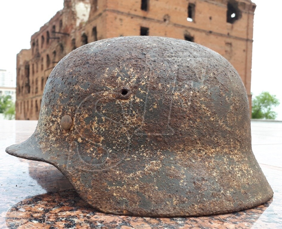German helmet M35 from village Gorkovskiy
