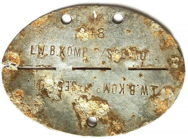 German dogtag LW.B.KOMP.6 / SEE MOT. / from Belarus