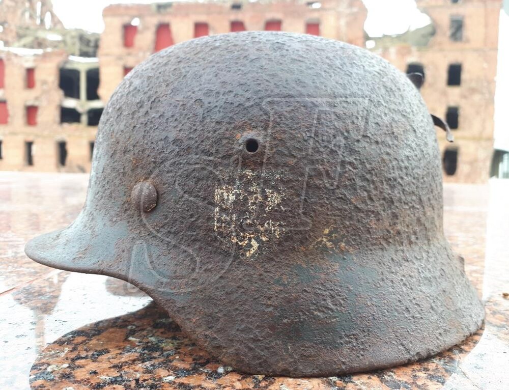 German helmet M40 from airfield Pitomnik
