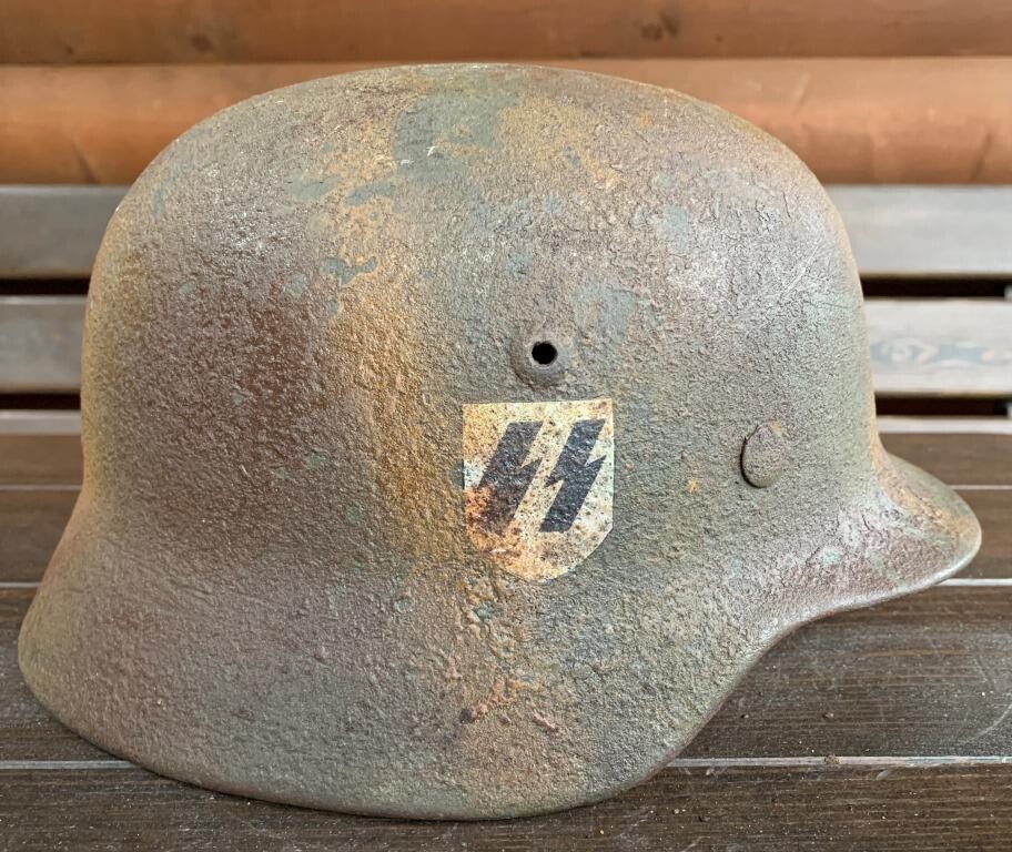 Restored German helmet M35 DD, Waffen SS