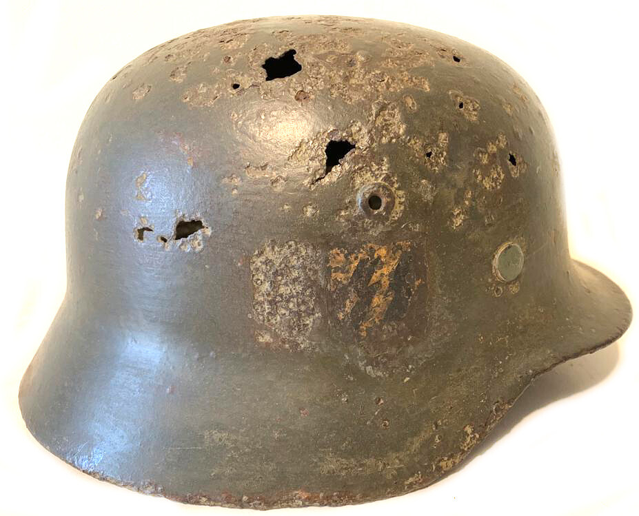 Waffen SS helmet M35 DD / from Demyansk Pocket