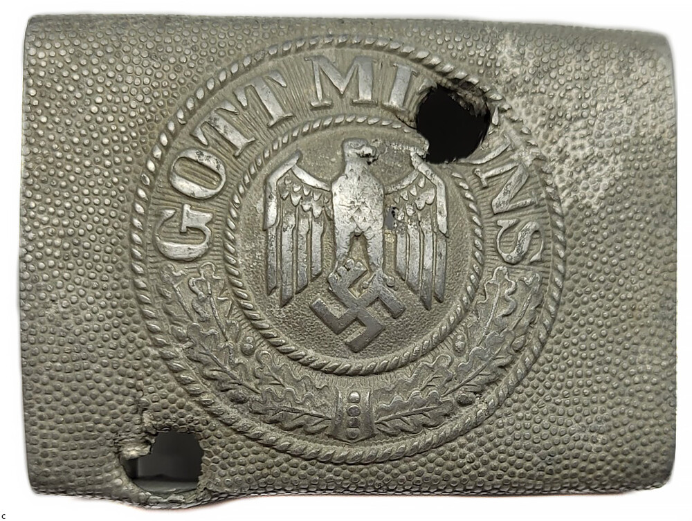 Aluminum Wehrmacht belt buckle “Gott mit Uns” / from Kaluga