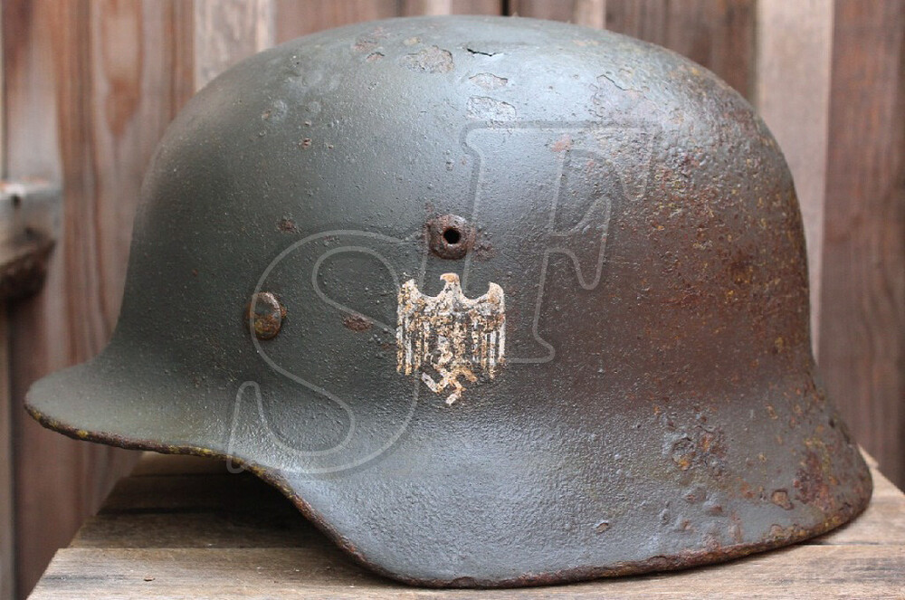 Helmet M35 NS66, Wehrmacht / from Smolensk