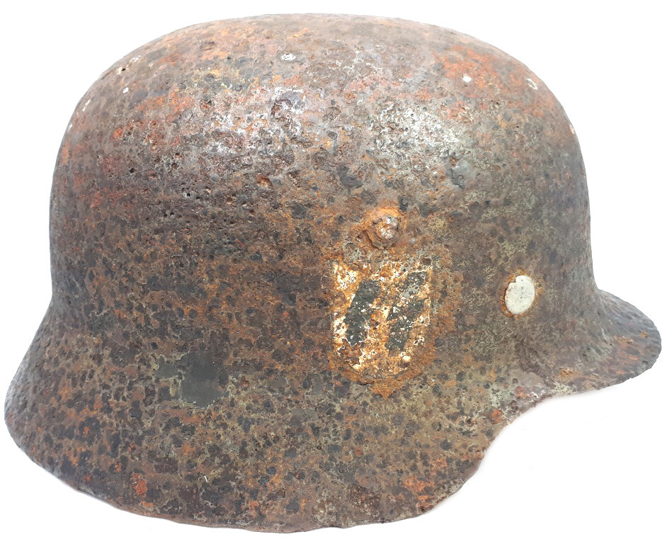 Waffen SS helmet M35 DD / from Demyansk pocket