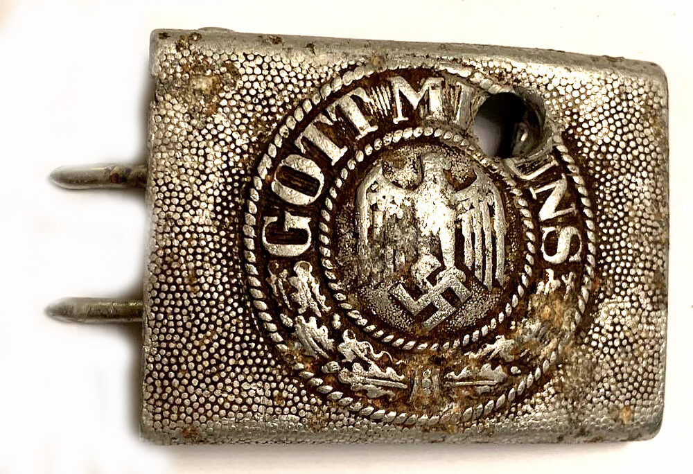 Aluminum Wehrmacht belt buckle “Gott mit Uns” / from Stalingrad